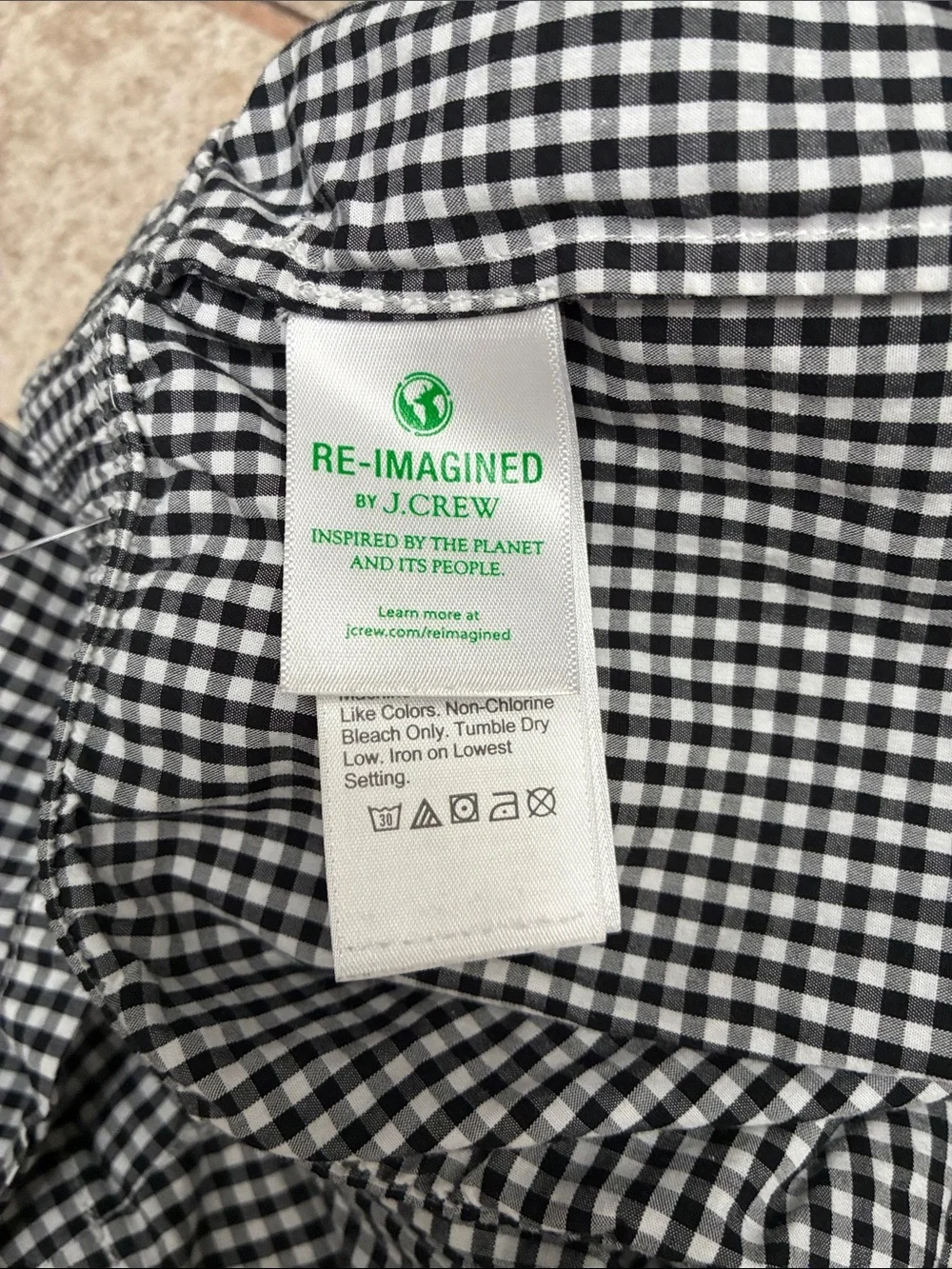 J. Crew Black and White Gingham Boxer Shorts